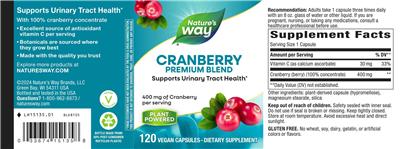 Nature's Way Cranberry Premium Blend 400 mg product packaging